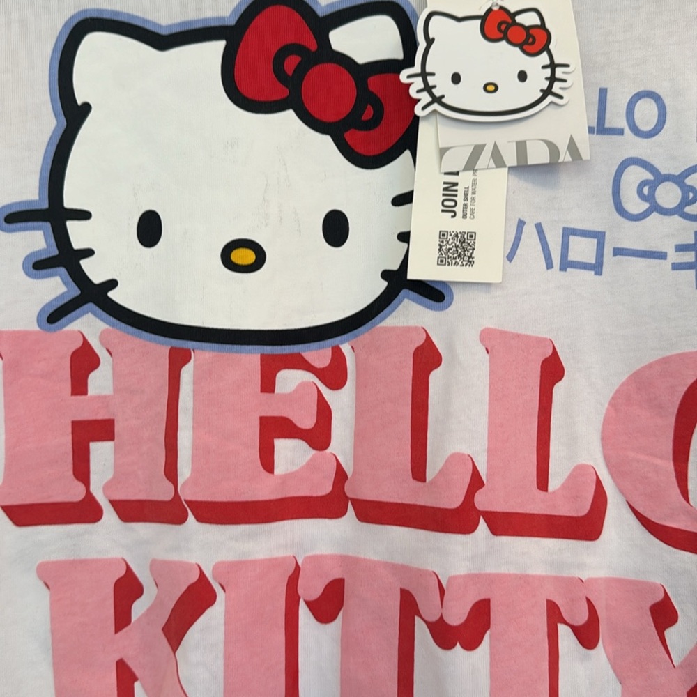 *NEW RARE* ZARA HELLO KITTY JAPAN GRAPHIC LONG SLEEVE TEE SMALL - Picture 3 of 6
